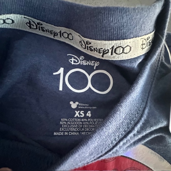 NWT Kids Sz 4 Disney 100 Years Of Wonder Shirt XL Mickey Mouse Walt Disney - Picture 2 of 4